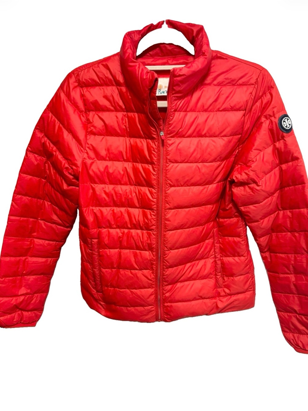 Tory Burch orange Quilted Packable Puffer Jacket